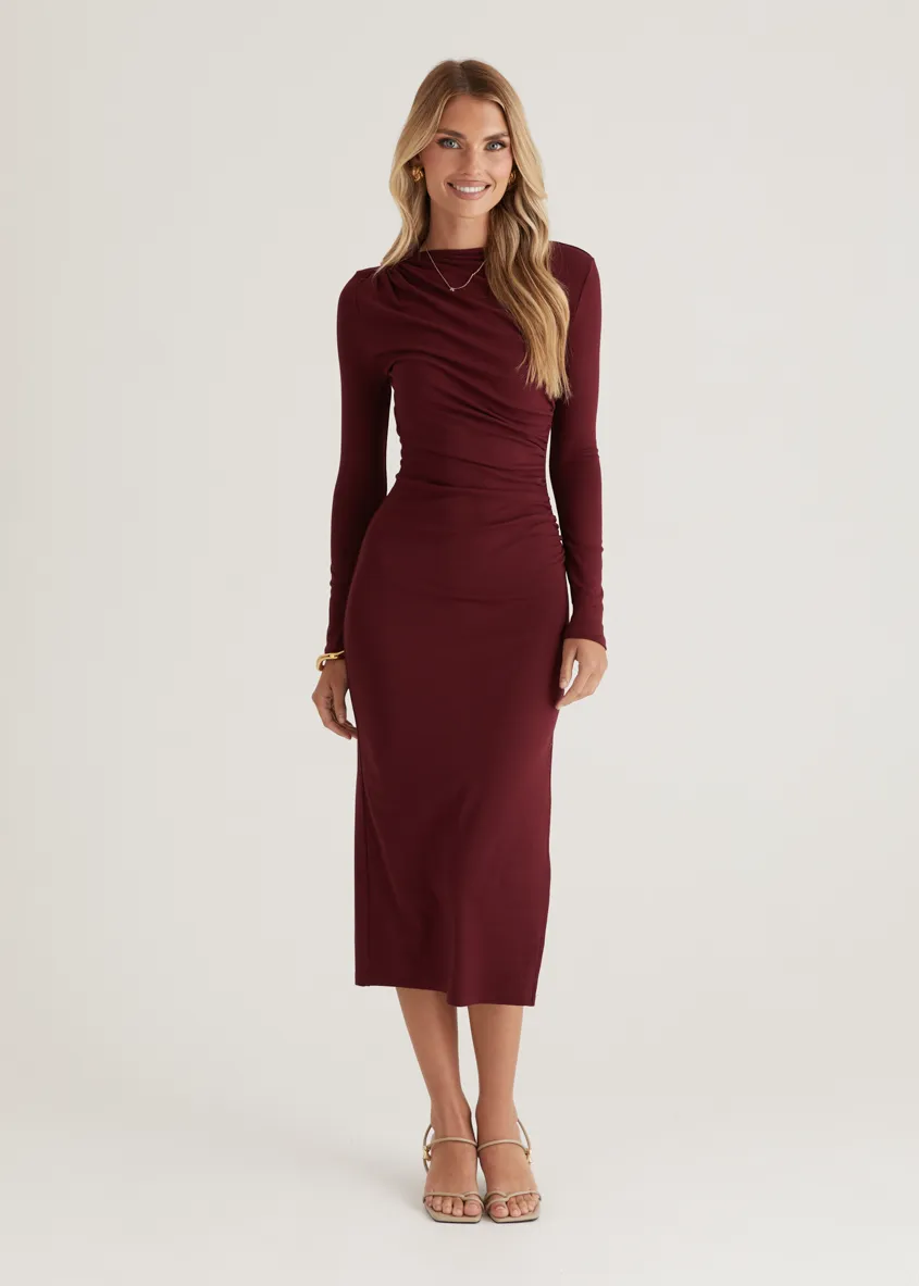Simona Midi Dress - Mulberry sold by Gingham & Heels product image thumbnail 3