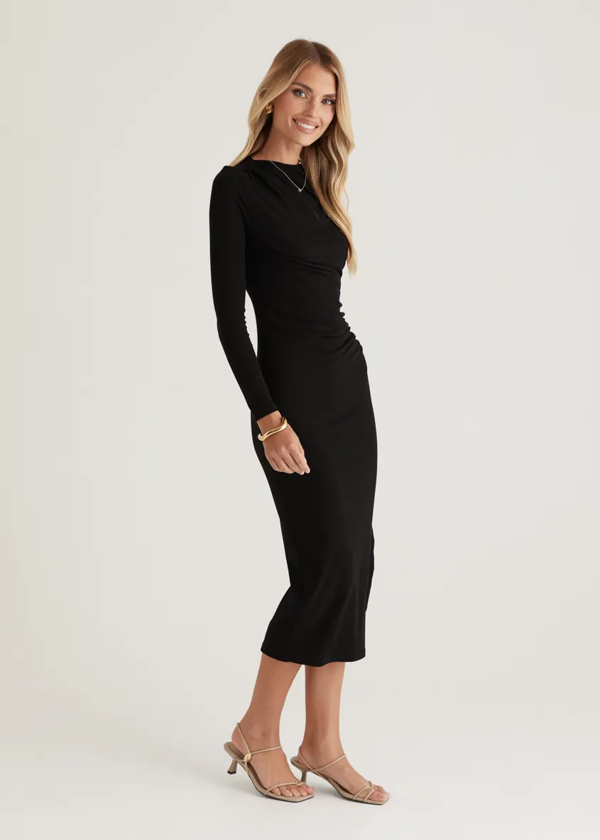 Simona Midi Dress - Black sold by Gingham & Heels product image thumbnail 4