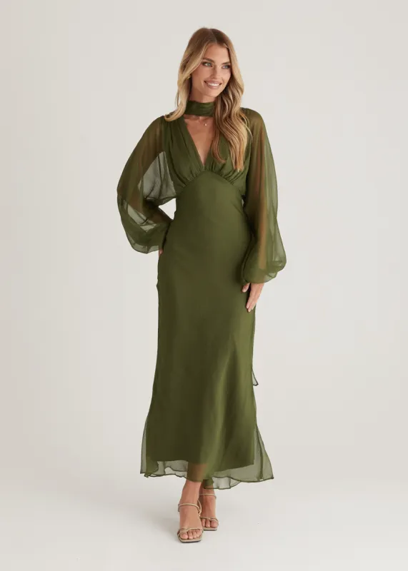 Rosabella Maxi Dress - Olive sold by Gingham & Heels