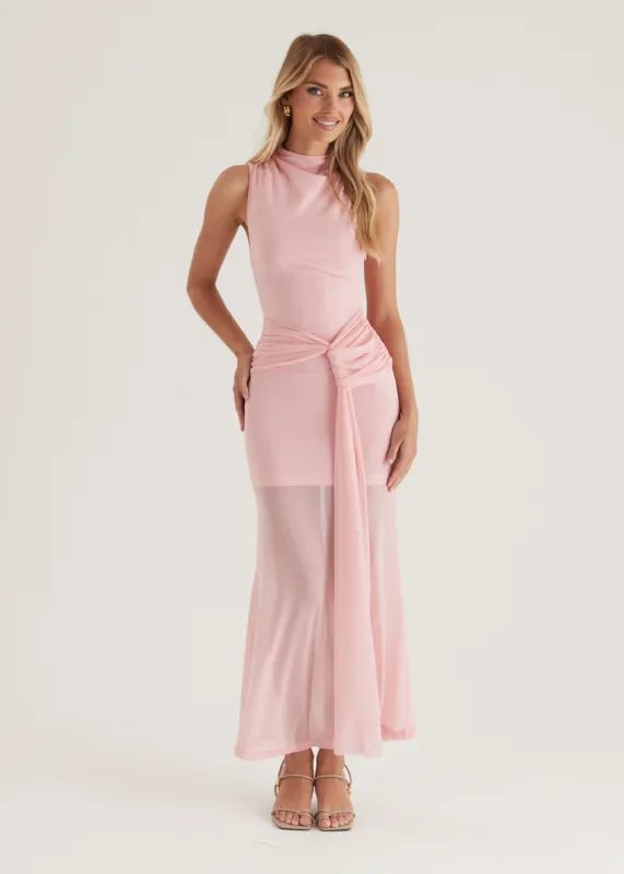 Senorita Mesh Maxi Dress - Pink sold by Gingham & Heels