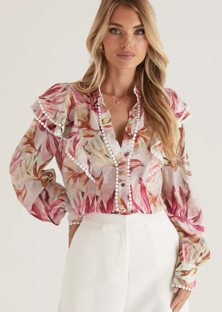 Minka Blouse - Plum Floral sold by Gingham & Heels