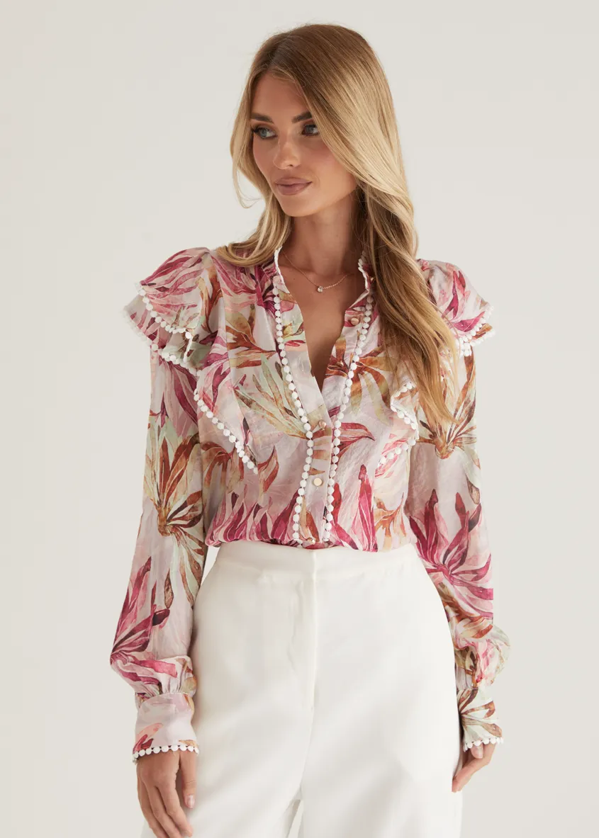 Minka Blouse - Plum Floral sold by Gingham & Heels product image thumbnail 3