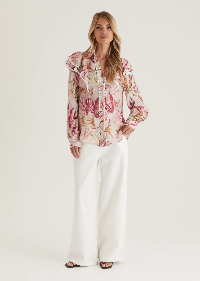 Minka Blouse - Plum Floral sold by Gingham & Heels product image thumbnail 4