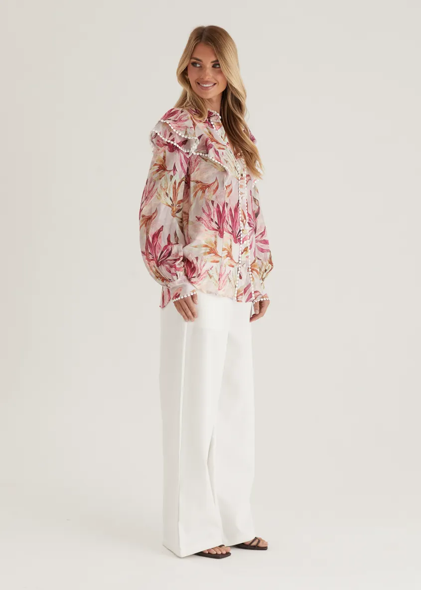 Minka Blouse - Plum Floral sold by Gingham & Heels product image thumbnail 5