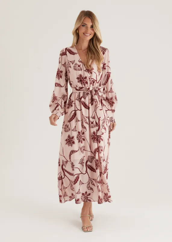Runaway Maxi Dress - Blush Floral sold by Gingham & Heels