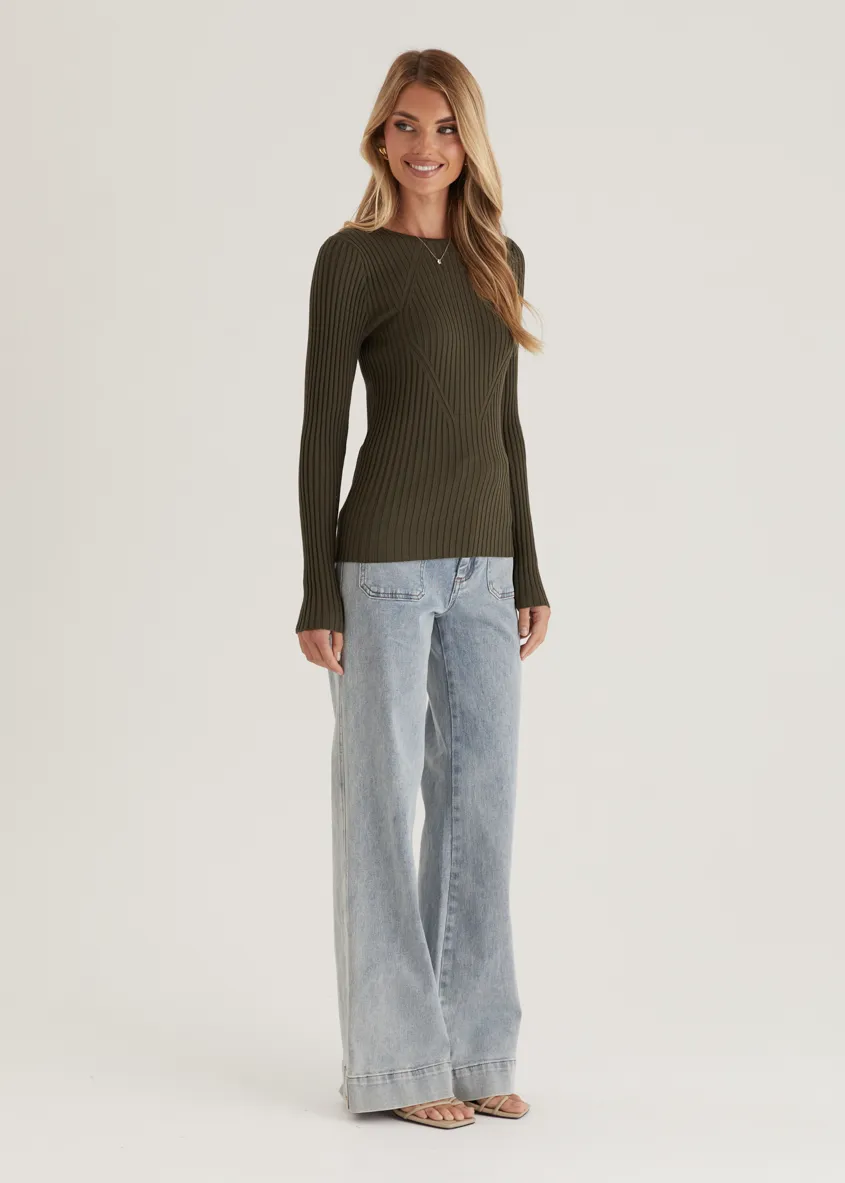 Skylee Knit Top - Olive sold by Gingham & Heels product image thumbnail 5