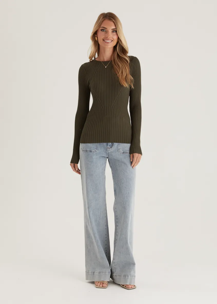 Skylee Knit Top - Olive sold by Gingham & Heels product image thumbnail 3