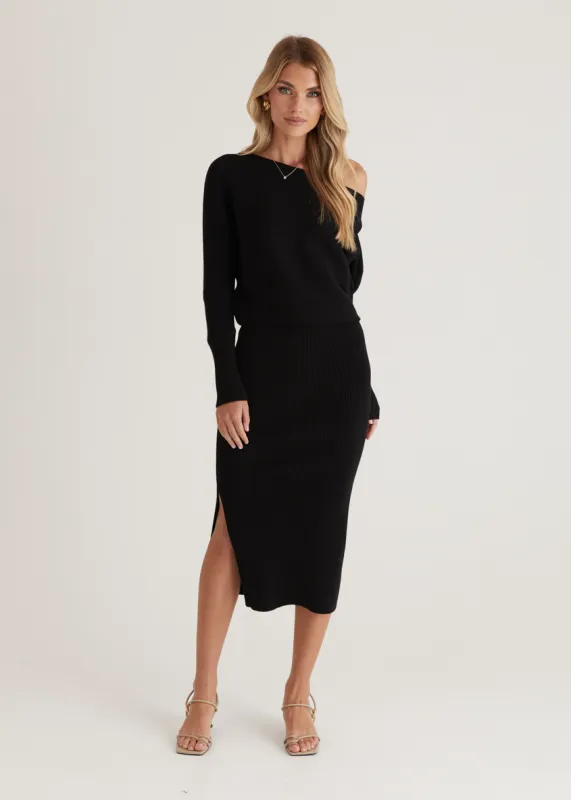 Rival Knit Midi Dress - Black sold by Gingham & Heels