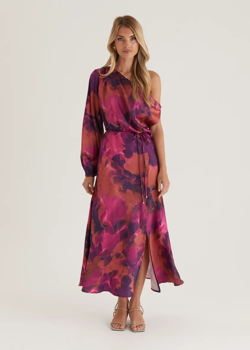 Ayana Drop Shoulder Maxi Dress - Violet Tie Dye sold by Gingham & Heels product image thumbnail 2