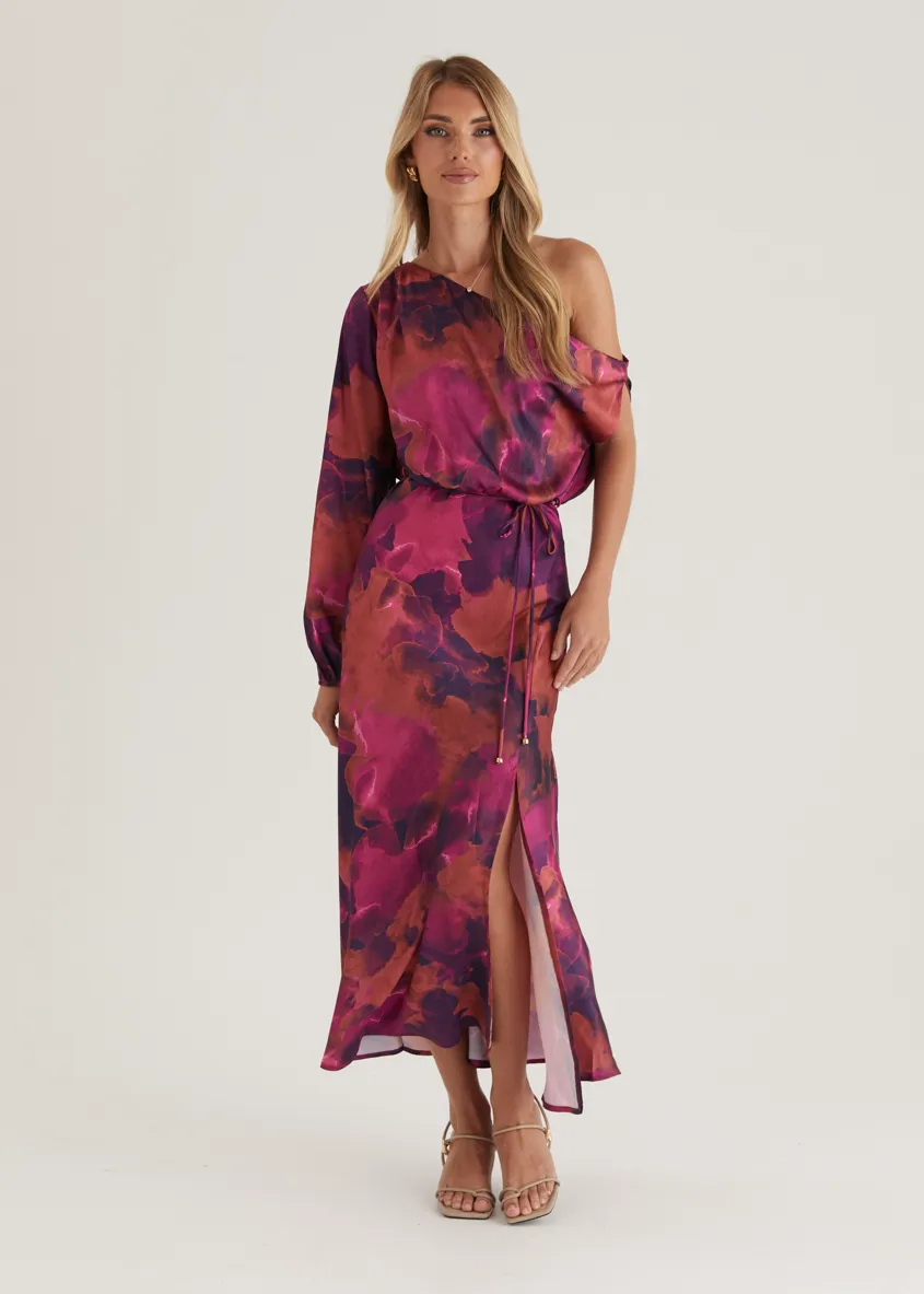 Ayana Drop Shoulder Maxi Dress - Violet Tie Dye sold by Gingham & Heels product image thumbnail 3