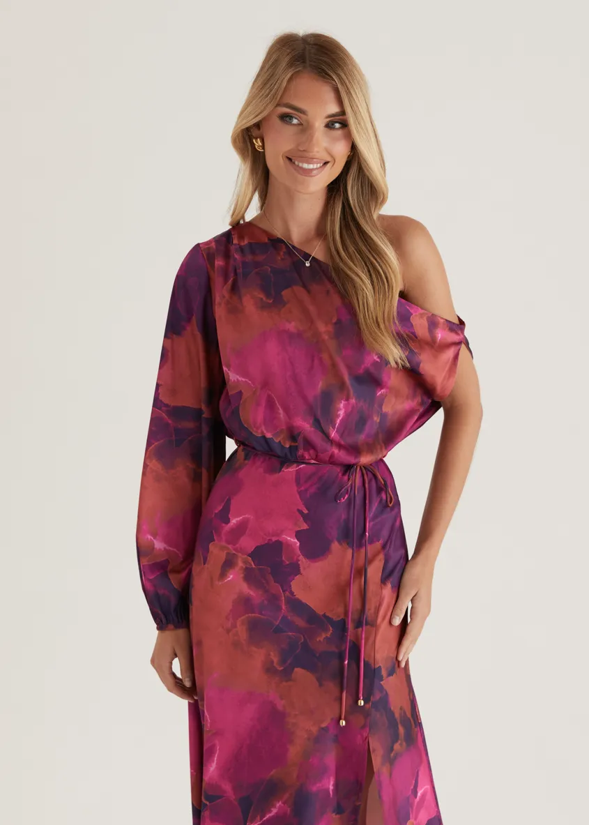 Ayana Drop Shoulder Maxi Dress - Violet Tie Dye sold by Gingham & Heels product image thumbnail 4