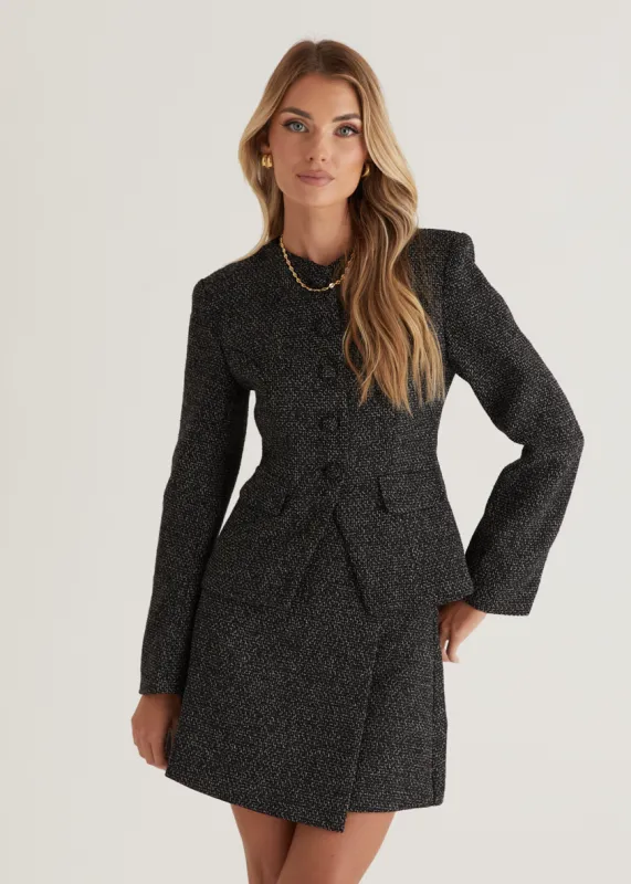 Avery Jacket - Black Marl sold by Gingham & Heels