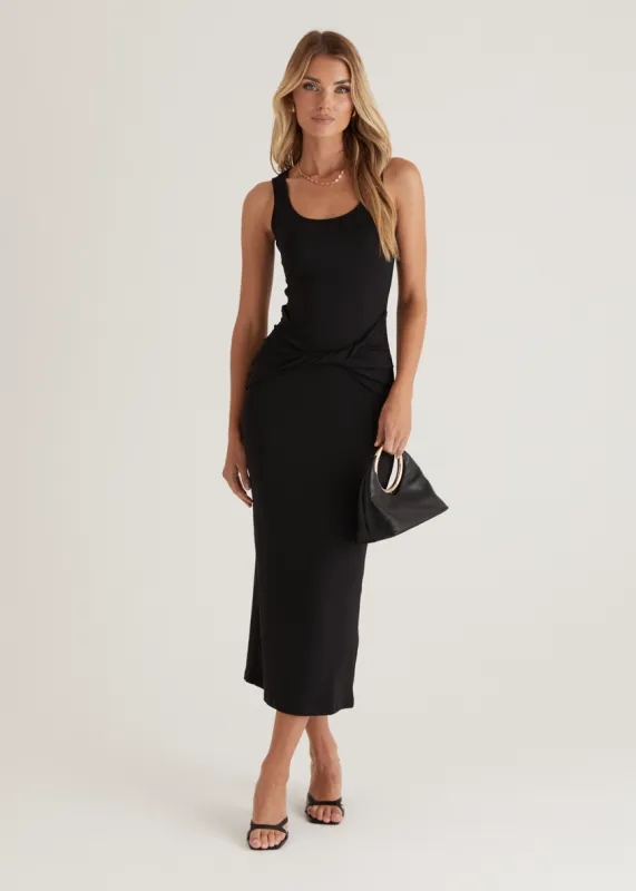 Sonia Midi Dress - Black sold by Gingham & Heels