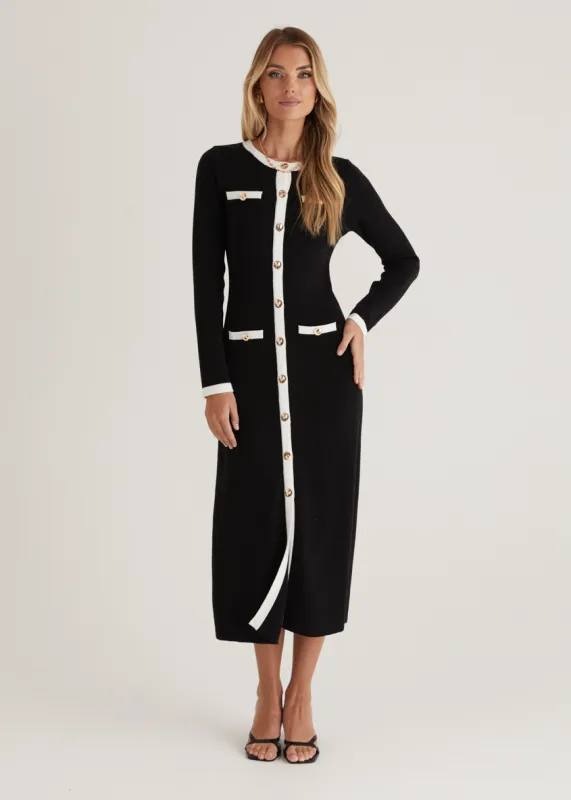 Miller Knit Maxi Dress - Black sold by Gingham & Heels