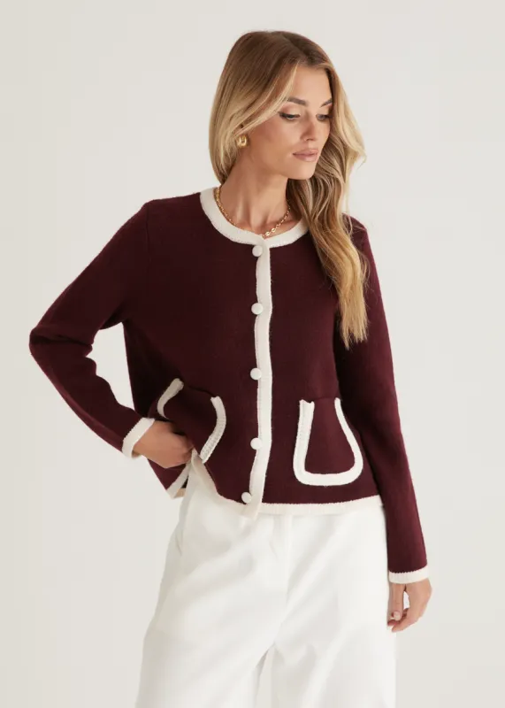 Roselia Sweater - Wine sold by Gingham & Heels
