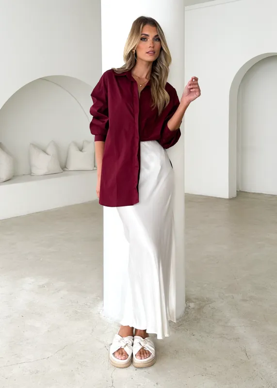 Mohito Shirt - Burgundy sold by Gingham & Heels