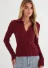 Lucie Knit Top - Wine sold by Gingham & Heels