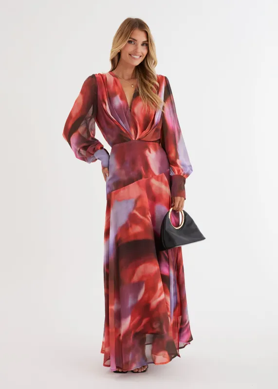 Frida Maxi Dress - Berry Splash sold by Gingham & Heels
