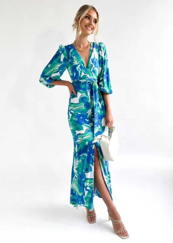 Orielle Midi Dress - Cobalt Swirl sold by Gingham & Heels