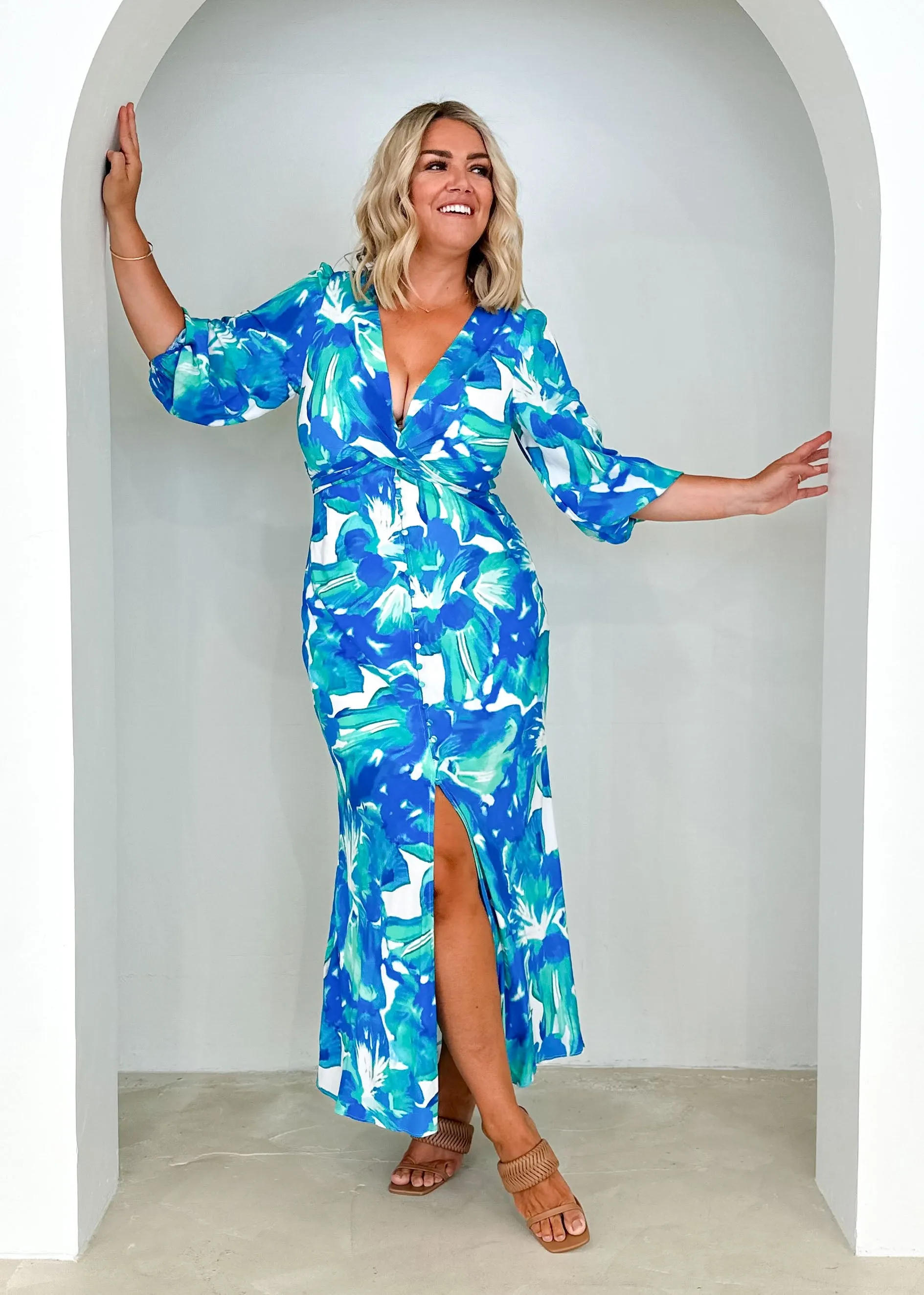 Orielle Midi Dress - Cobalt Swirl sold by Gingham & Heels product image thumbnail 4