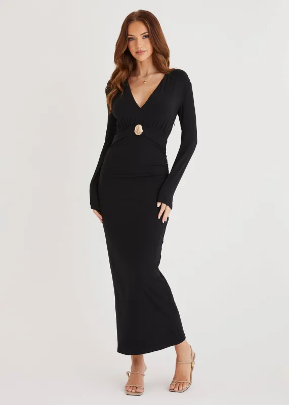 Alysse Midi Dress - Black sold by Gingham & Heels