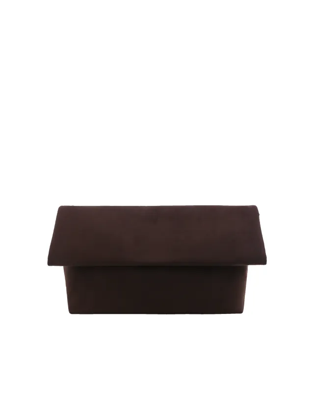 Rylee Clutch Bag - Dark Cacao Suede sold by Gingham & Heels