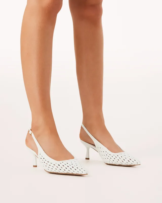 Koa Heels - White sold by Gingham & Heels