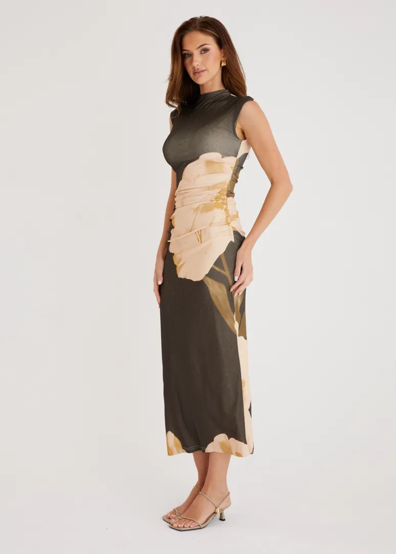 Alicia Midi Dress - Olive Flowers sold by Gingham & Heels product image thumbnail 5