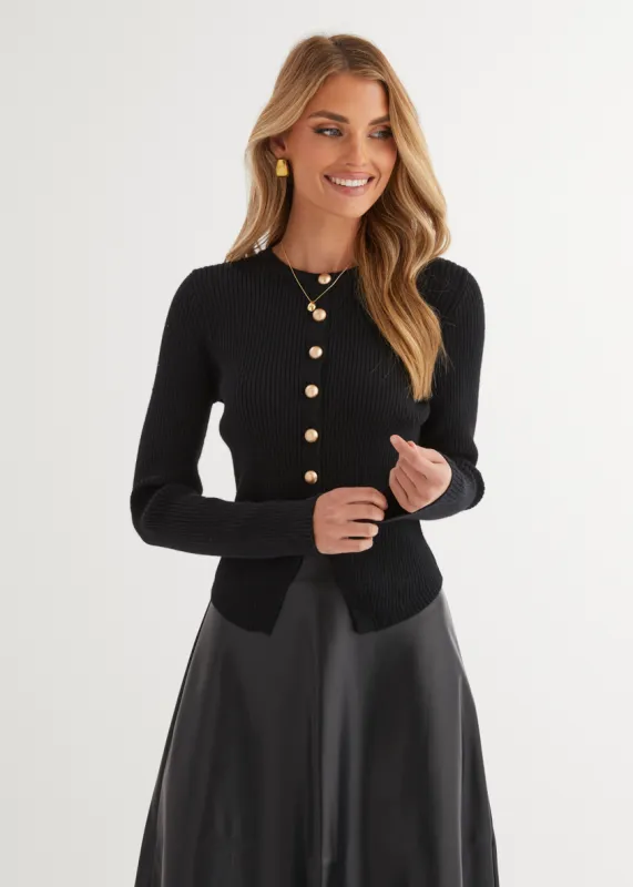 Sparrow Knit Top - Black sold by Gingham & Heels