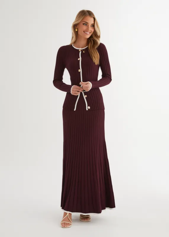 Coogee Knit Top - Plum sold by Gingham & Heels