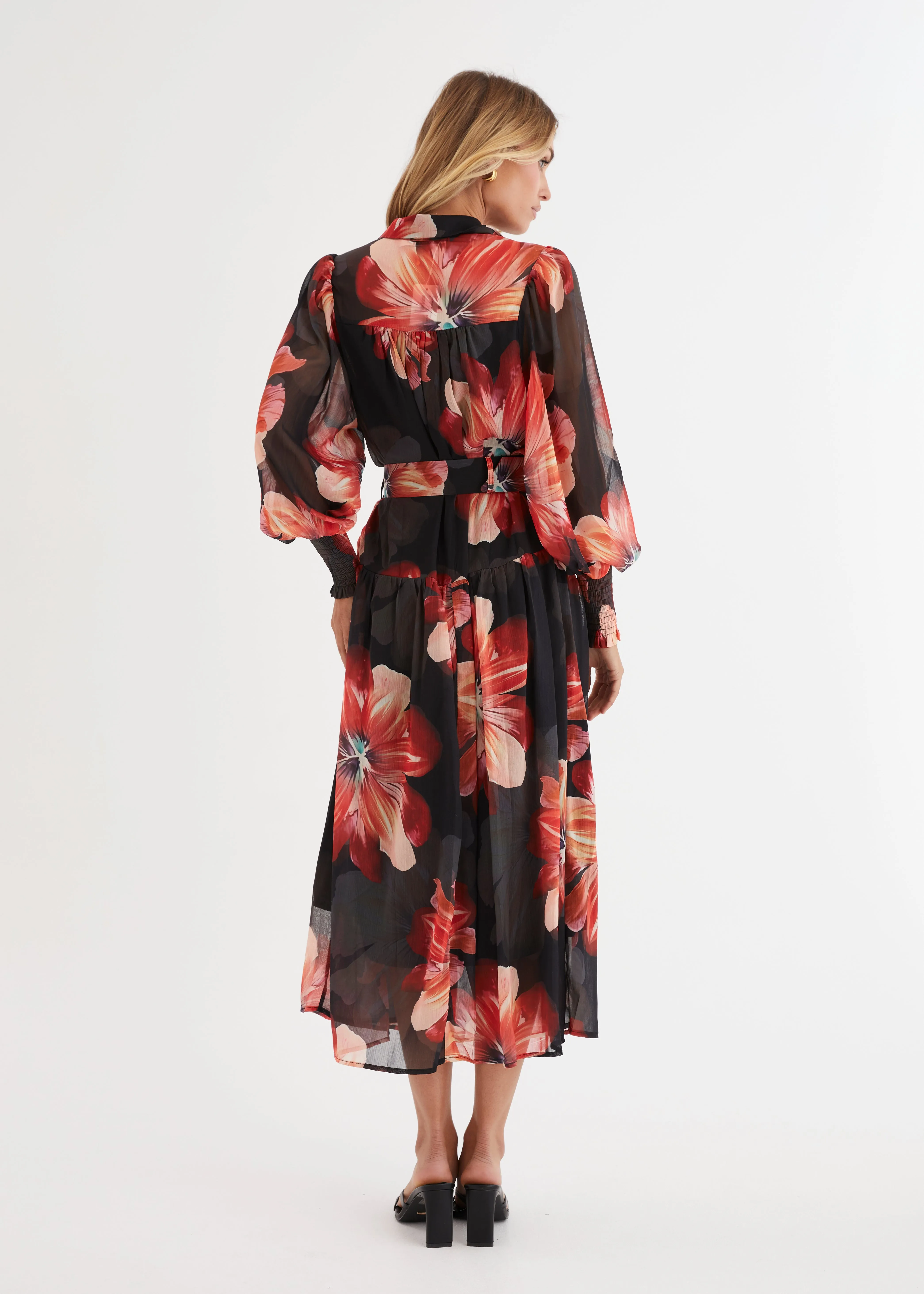 Aleera Midi Dress - Black Floral sold by Gingham & Heels product image thumbnail 4