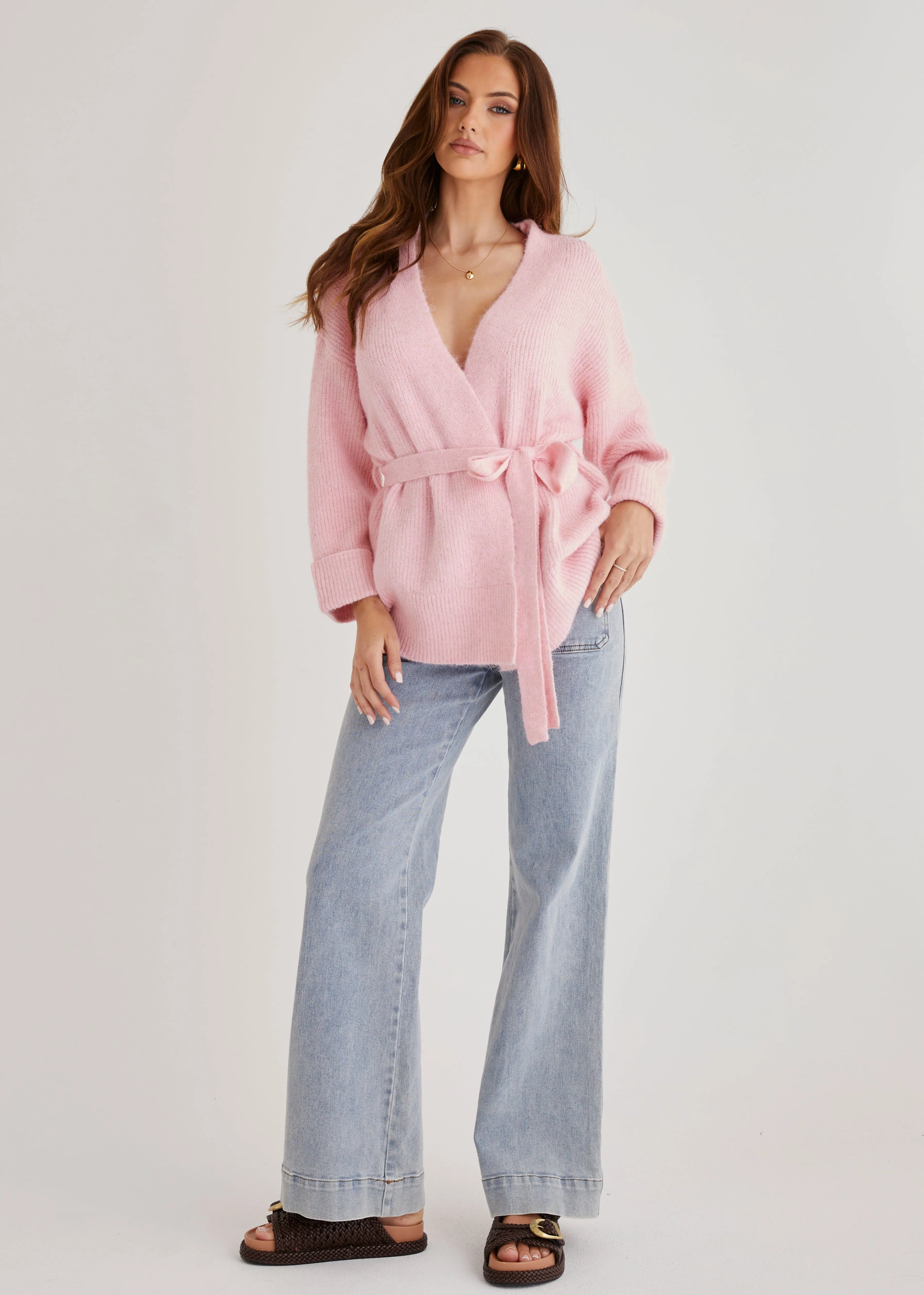 Coyote Wrap Sweater - Pink sold by Gingham & Heels product image thumbnail 2