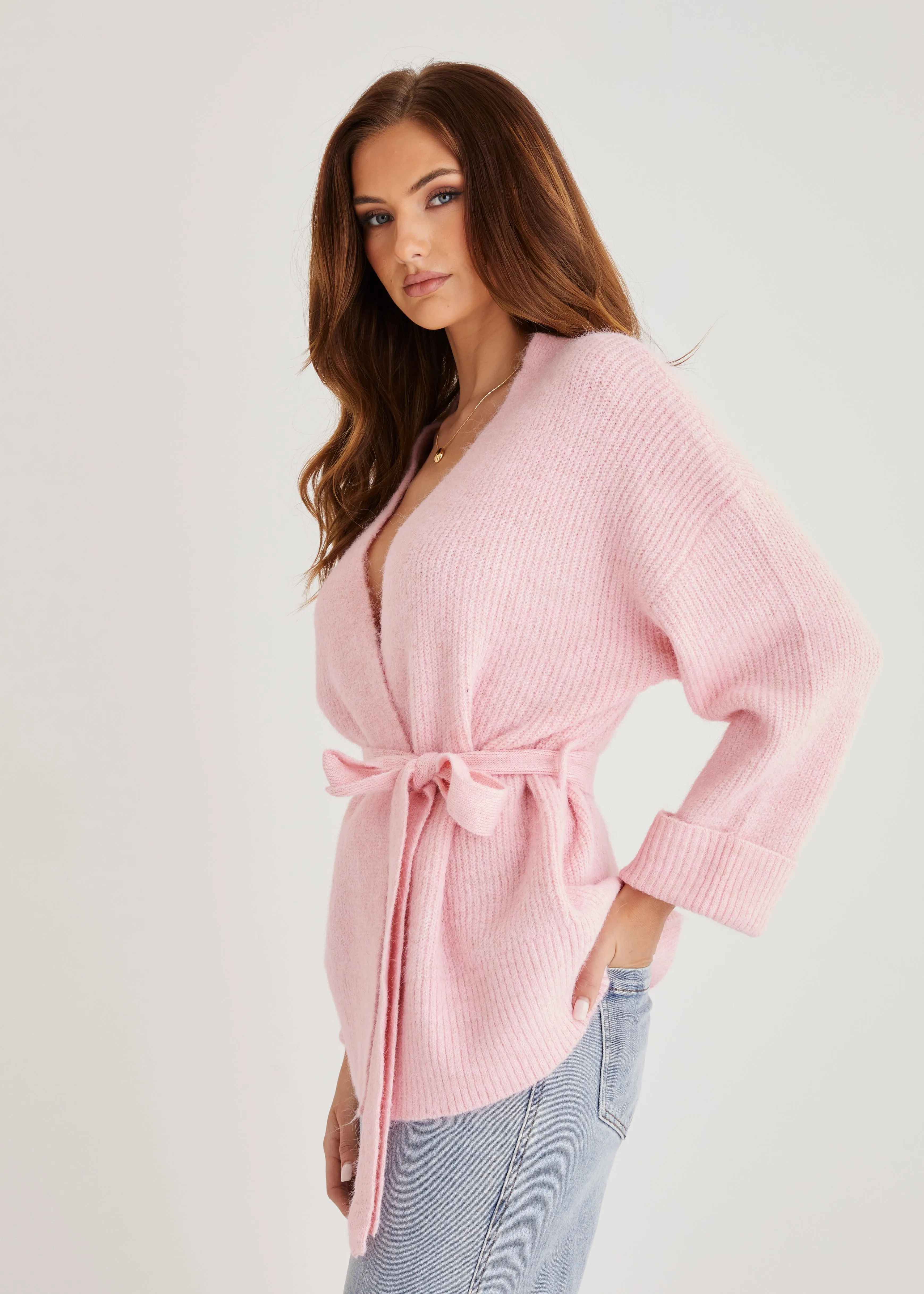 Coyote Wrap Sweater - Pink sold by Gingham & Heels product image thumbnail 4