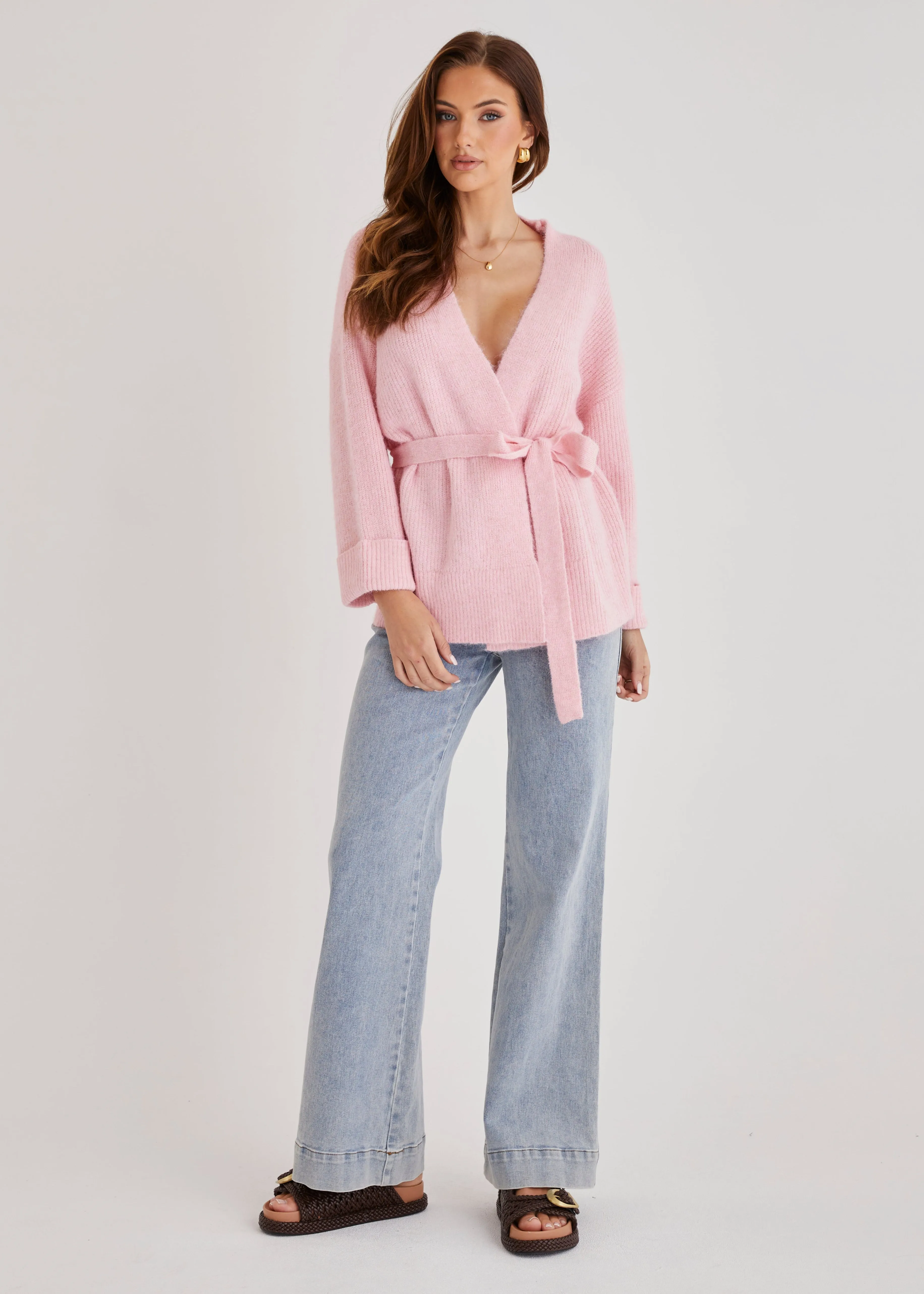 Coyote Wrap Sweater - Pink sold by Gingham & Heels product image thumbnail 3