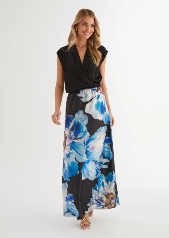Allie Maxi Skirt - Midnight Bloom sold by Gingham & Heels