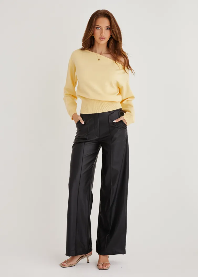 Ally Drop Shoulder Knit Top - Lemon sold by Gingham & Heels product image thumbnail 2
