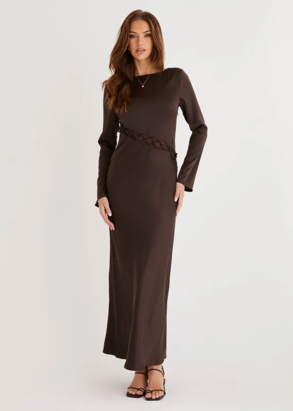 Roby Maxi Dress - Chocolate sold by Gingham & Heels
