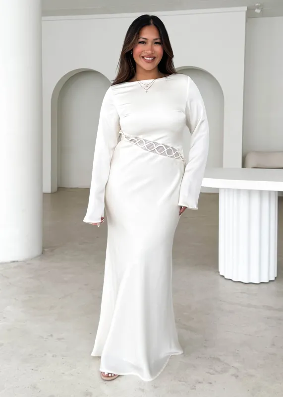 Roby Maxi Dress - Cream sold by Gingham & Heels