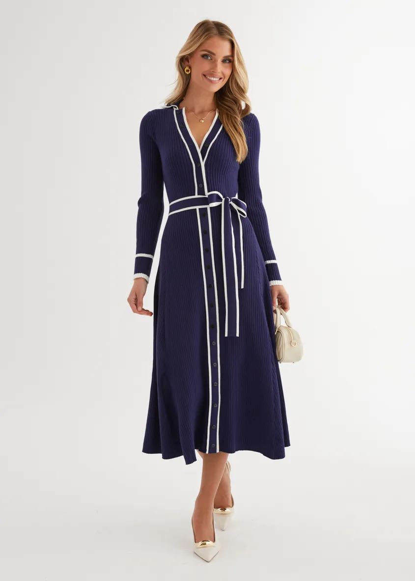 Adah Knit Midi Dress - Navy sold by Gingham & Heels product image thumbnail 4