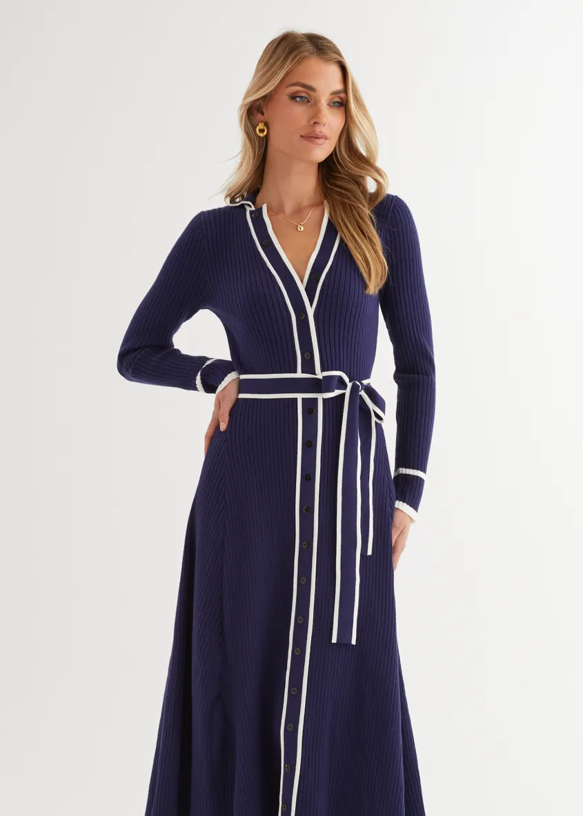Adah Knit Midi Dress - Navy sold by Gingham & Heels product image thumbnail 5