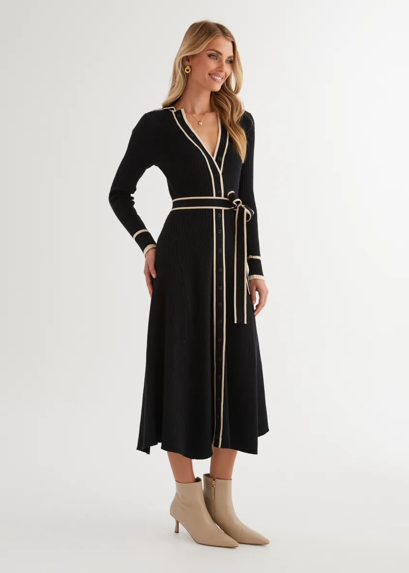 Adah Knit Midi Dress - Black sold by Gingham & Heels product image thumbnail 4