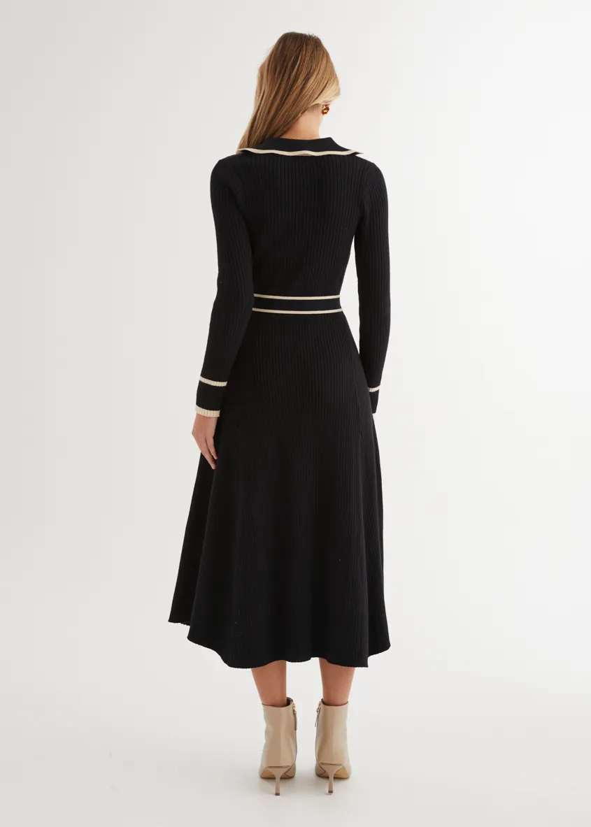 Adah Knit Midi Dress - Black sold by Gingham & Heels product image thumbnail 5