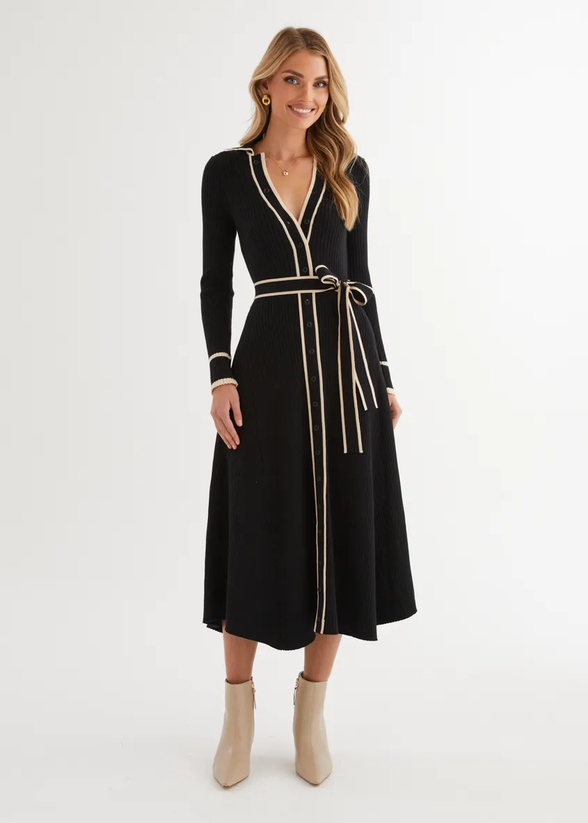 Adah Knit Midi Dress - Black sold by Gingham & Heels product image thumbnail 3