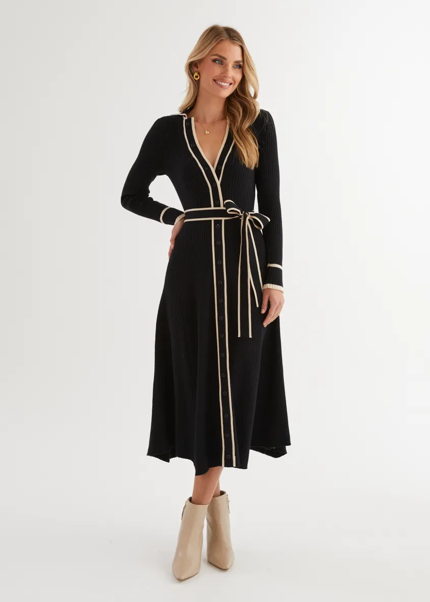 Adah Knit Midi Dress - Black sold by Gingham & Heels product image thumbnail 2