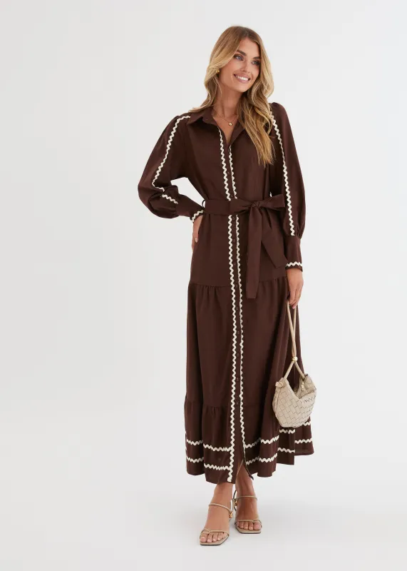 Jordana Maxi Dress - Espresso sold by Gingham & Heels