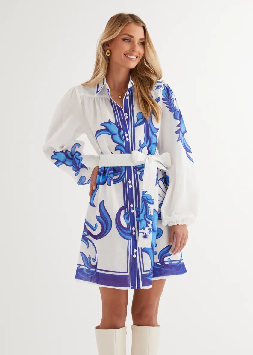 Nicoletta Dress - Blue Zayna sold by Gingham & Heels product image thumbnail 3