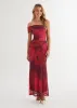 Allina Mesh Maxi Dress - Plum Floral sold by Gingham & Heels