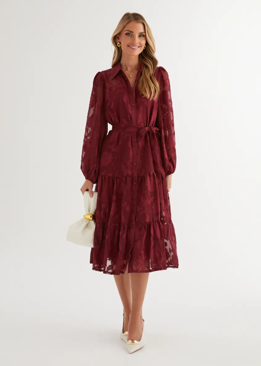 Lucinda Maxi Dress - Burgundy sold by Gingham & Heels product image thumbnail 3