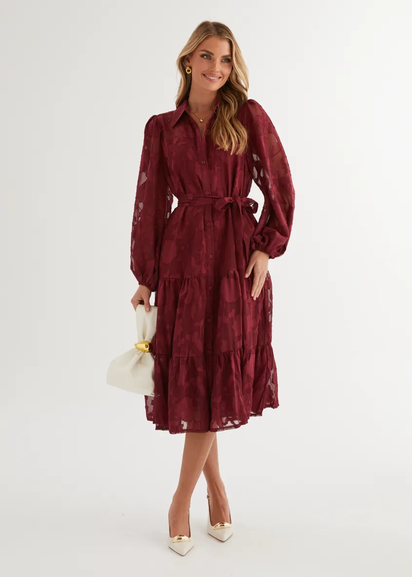 Lucinda Maxi Dress - Burgundy sold by Gingham & Heels