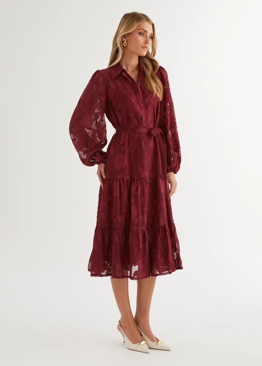 Lucinda Maxi Dress - Burgundy sold by Gingham & Heels product image thumbnail 4